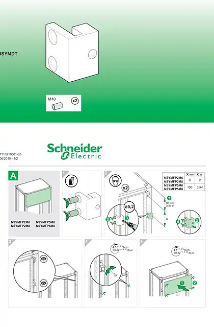 schneider施耐德Instruction sheet for NSYMDT